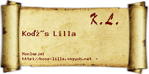 Koós Lilla névjegykártya