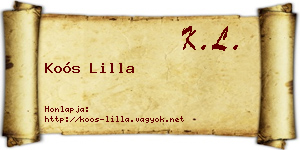 Koós Lilla névjegykártya