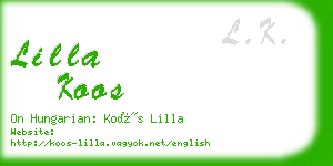 lilla koos business card